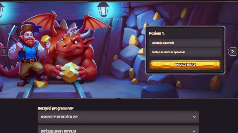Program VIP Dragonia – poziomy i Monety w lobby